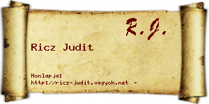 Ricz Judit névjegykártya